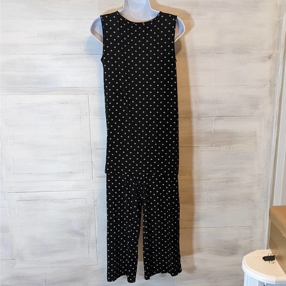 J.Jill Black/White 2 Piece Stretch Top and Cropped Pants Wearever Size XS - Picture 3 of 4